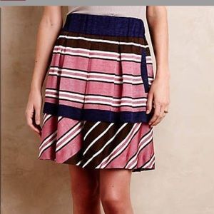 MAEVE Anthropologie Womens Ellery Striped Pleated Skirt Size 10
